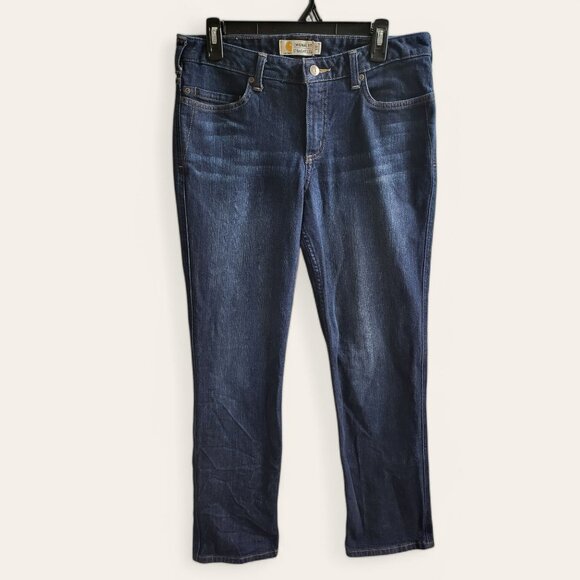 Carharrt Orginal Fit Straight Leg Blaine Jeans Dark Wash Womens 10 - Picture 1 of 9